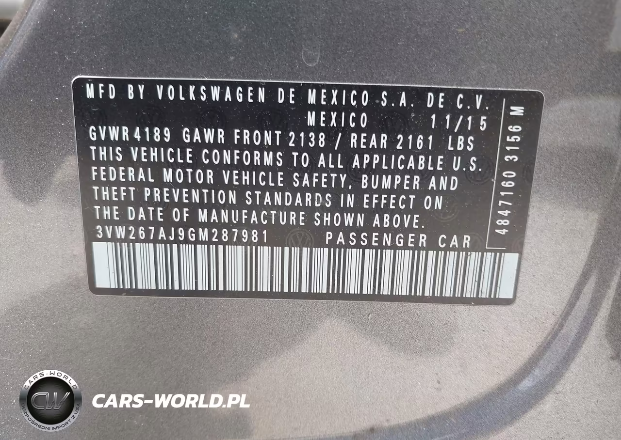 2016 Volkswagen Jetta 1.4T S VIN:3VW267AJ9GM287981 - 9