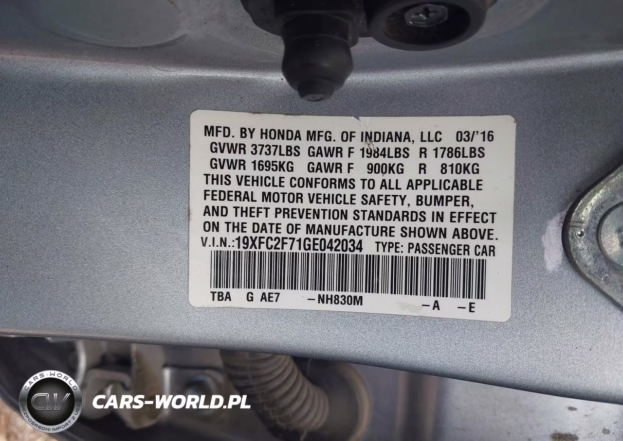 2016 Honda Civic Ex VIN:19XFC2F71GE042034 - 9