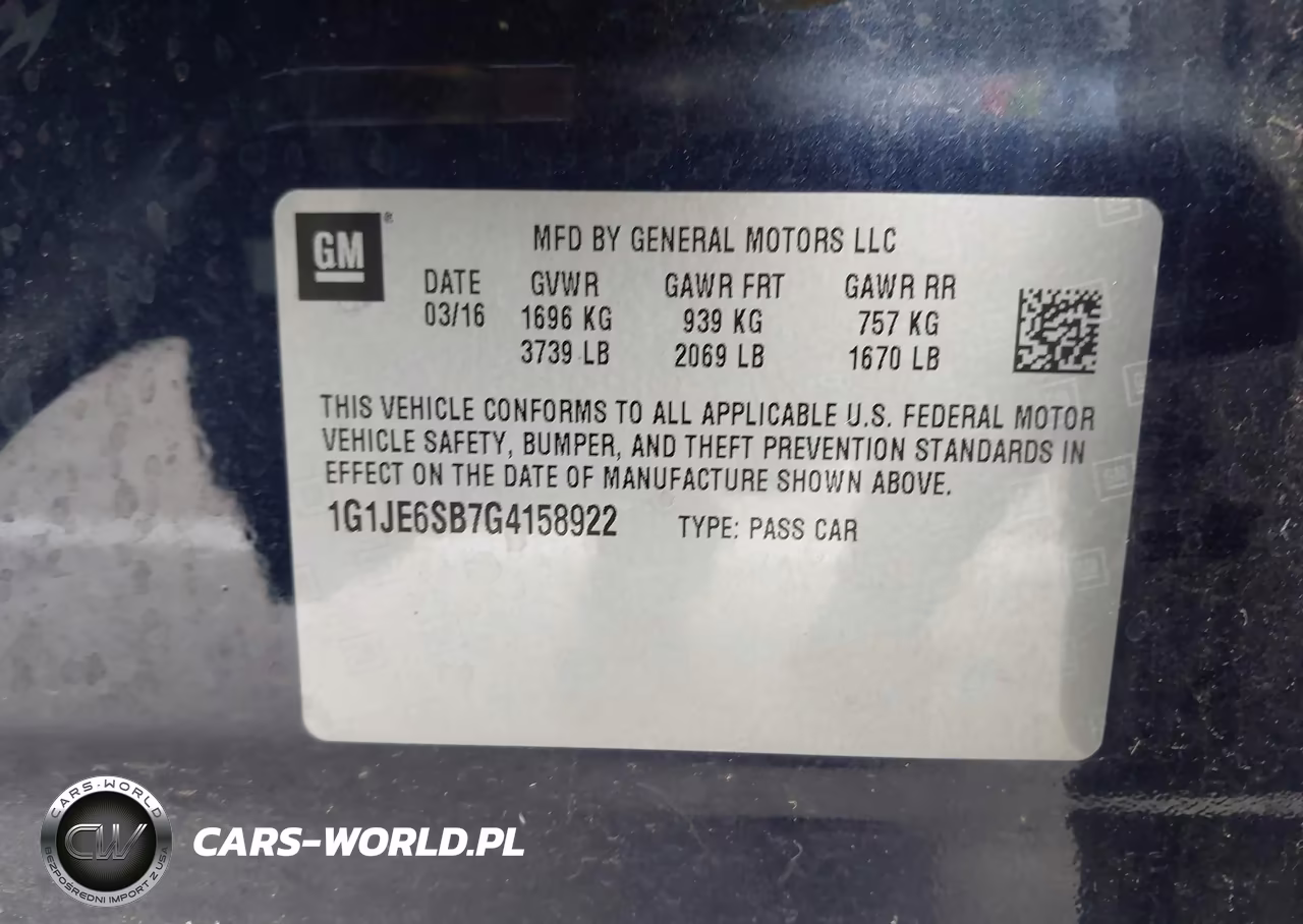 2016 Chevrolet Sonic Ltz Auto VIN:1G1JE6SB7G4158922 - 9