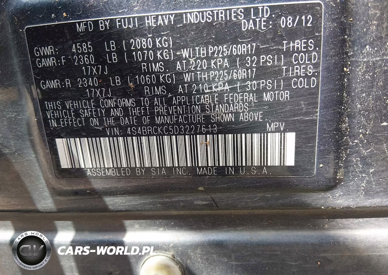 2013 Subaru Outback 2.5I Limited VIN:4S4BRCKC5D3227613 - 9