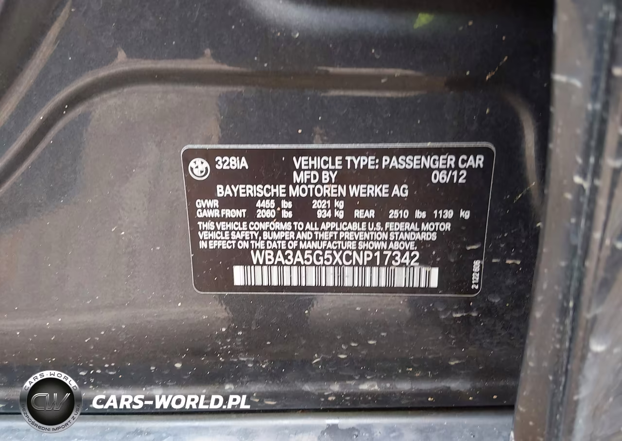2012 BMW 328I VIN:WBA3A5G5XCNP17342 - 9