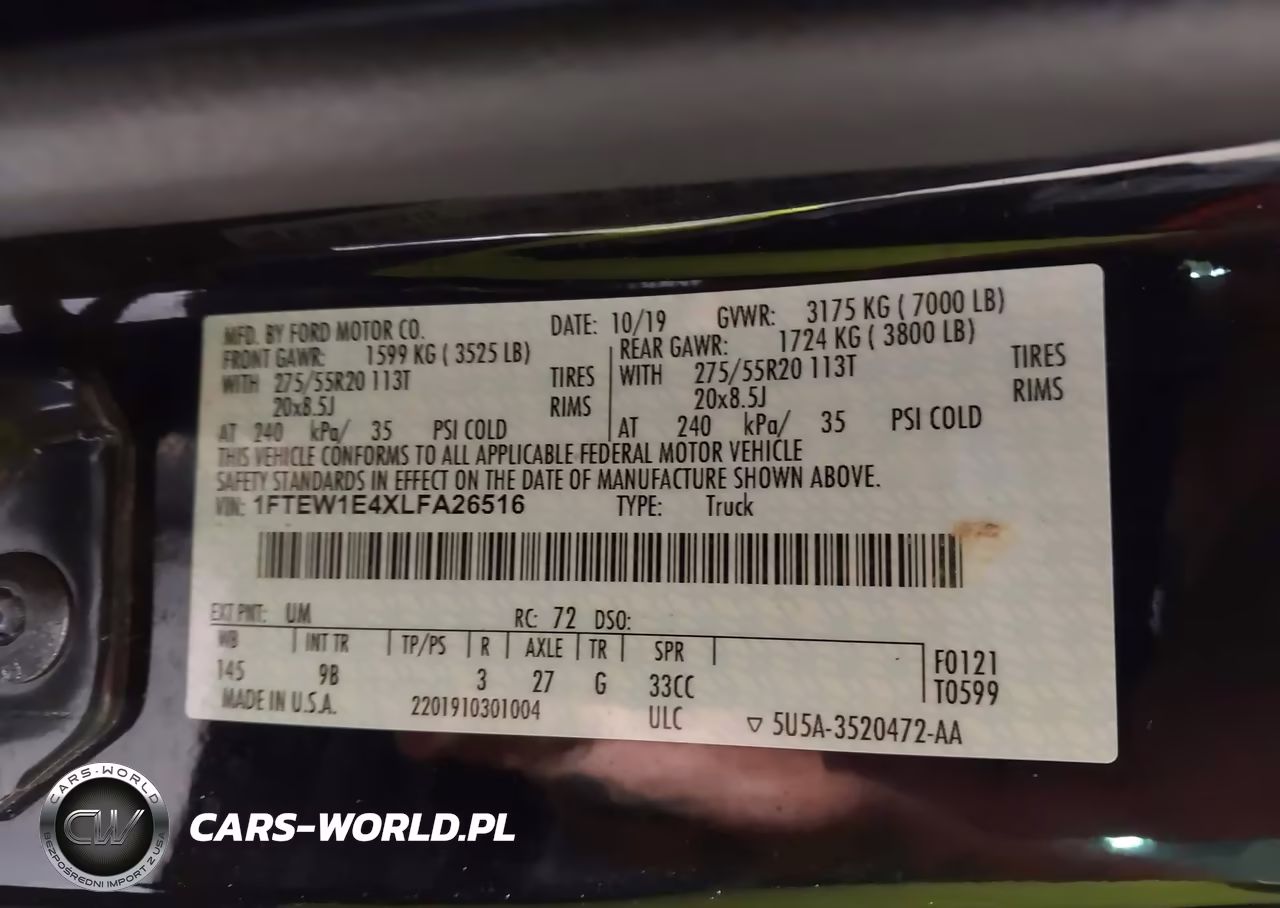 2020 Ford F-150 Platinum VIN:1FTEW1E4XLFA26516 - 9