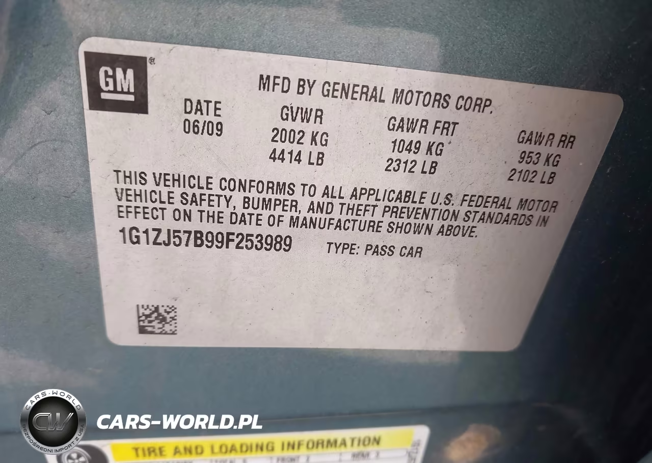 2009 Chevrolet Malibu Lt VIN:1G1ZJ57B99F253989 - 9