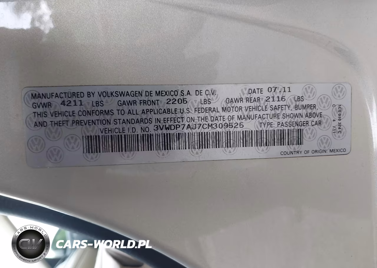 2012 Volkswagen Jetta 2.5L Se VIN:3VWDP7AJ7CM309525 - 9