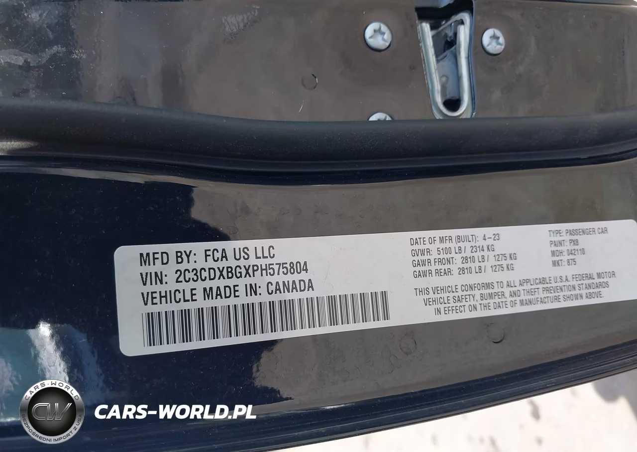 2023 Dodge Charger Sxt VIN:2C3CDXBGXPH575804 - 9