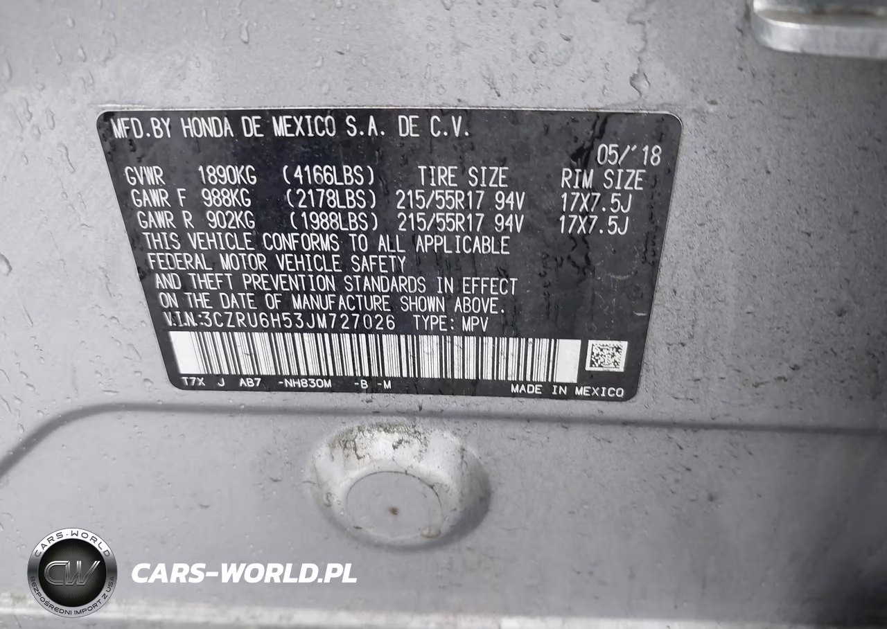 2018 Honda Hr-V Ex VIN:3CZRU6H53JM727026 - 9