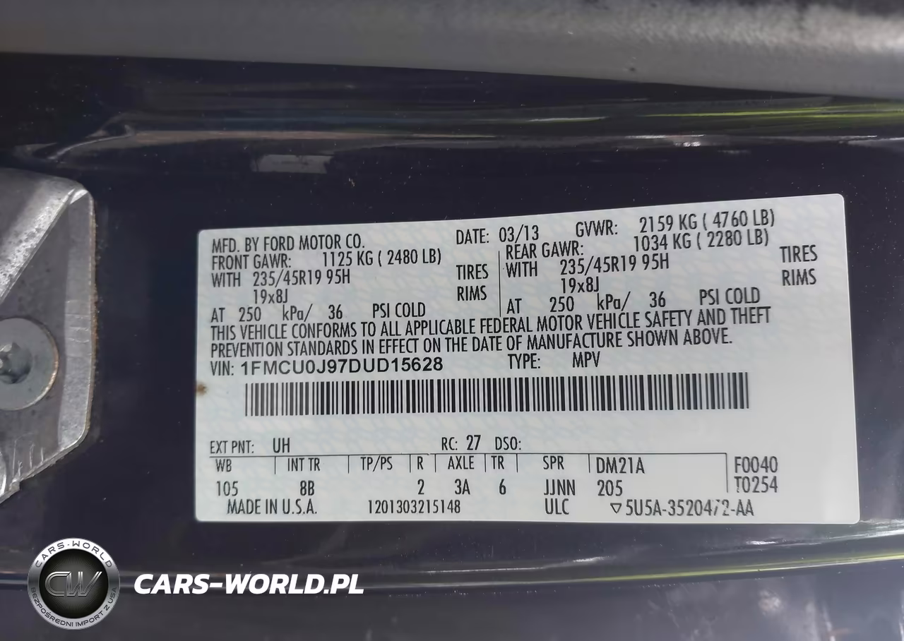 2013 Ford Escape Titanium VIN:1FMCU0J97DUD15628 - 9