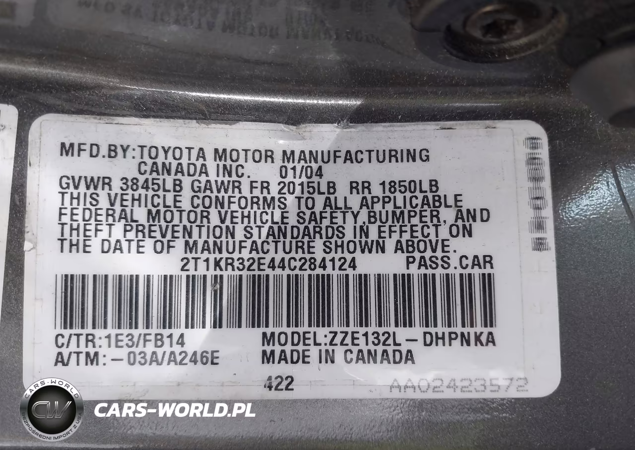 2004 Toyota Matrix Xr VIN:2T1KR32E44C284124 - 9