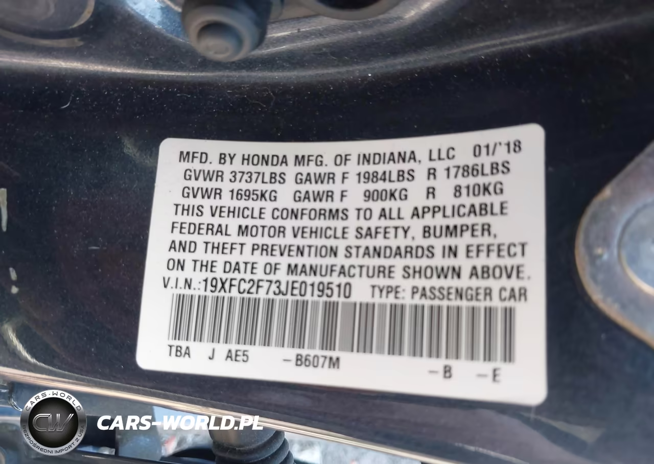 2018 Honda Civic Ex VIN:19XFC2F73JE019510 - 9