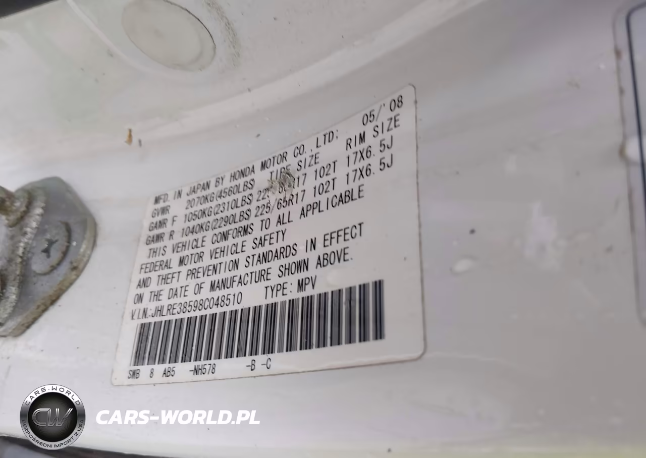 2008 Honda Cr-V Ex VIN:JHLRE38598C048510 - 9