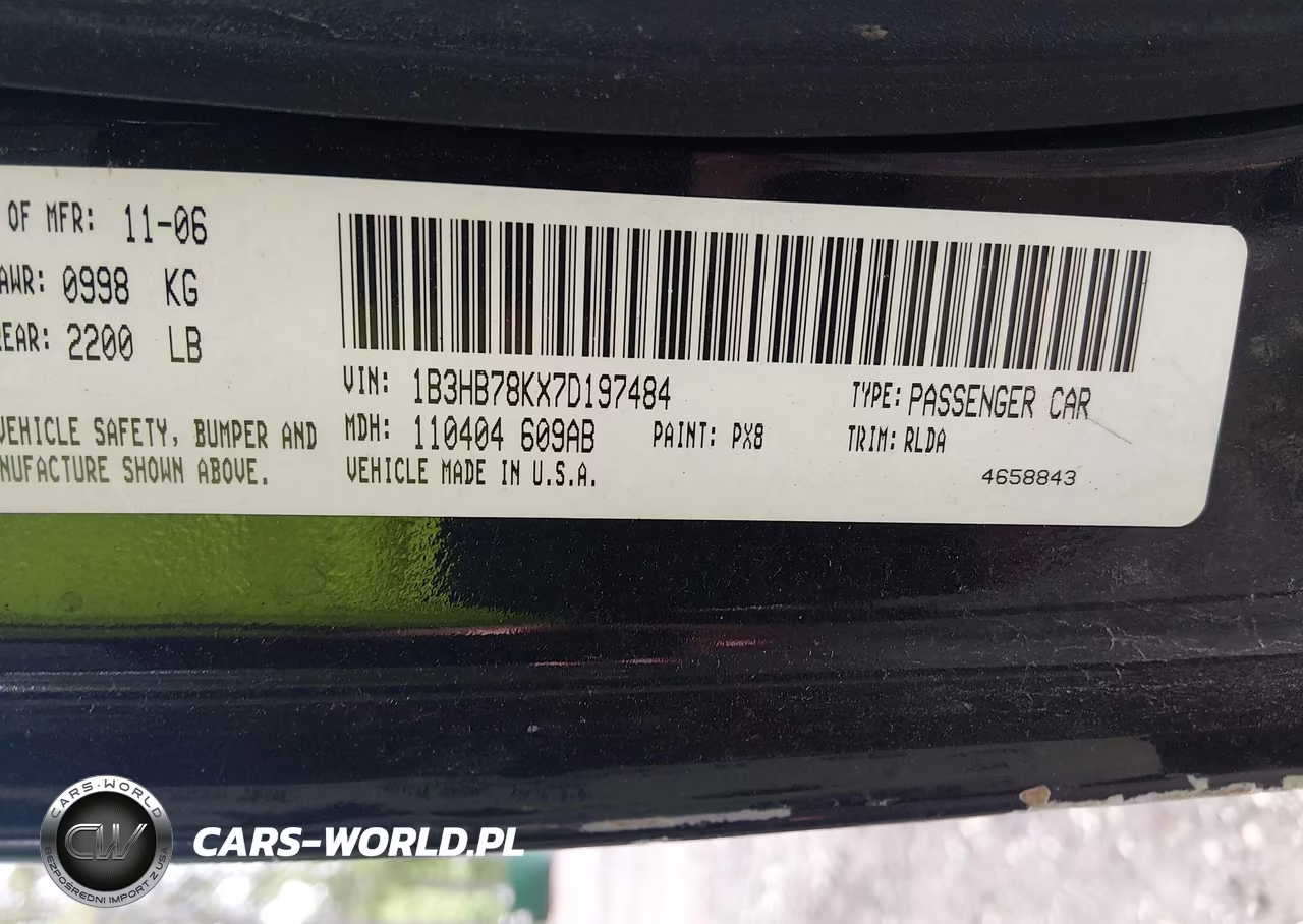 2007 Dodge Caliber R-T VIN:1B3HB78KX7D197484 - 9