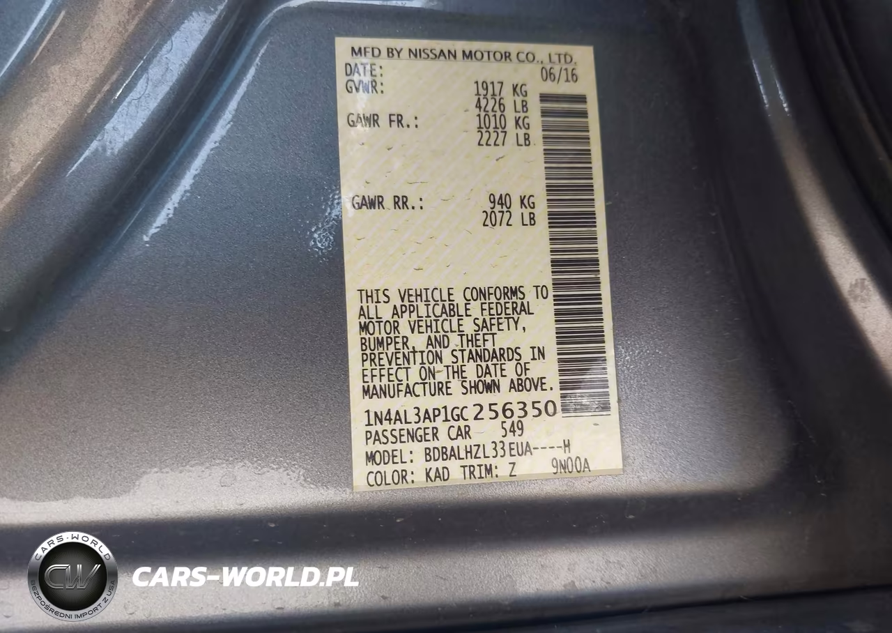 2016 Nissan Altima 2.5 Sr VIN:1N4AL3AP1GC256350 - 9