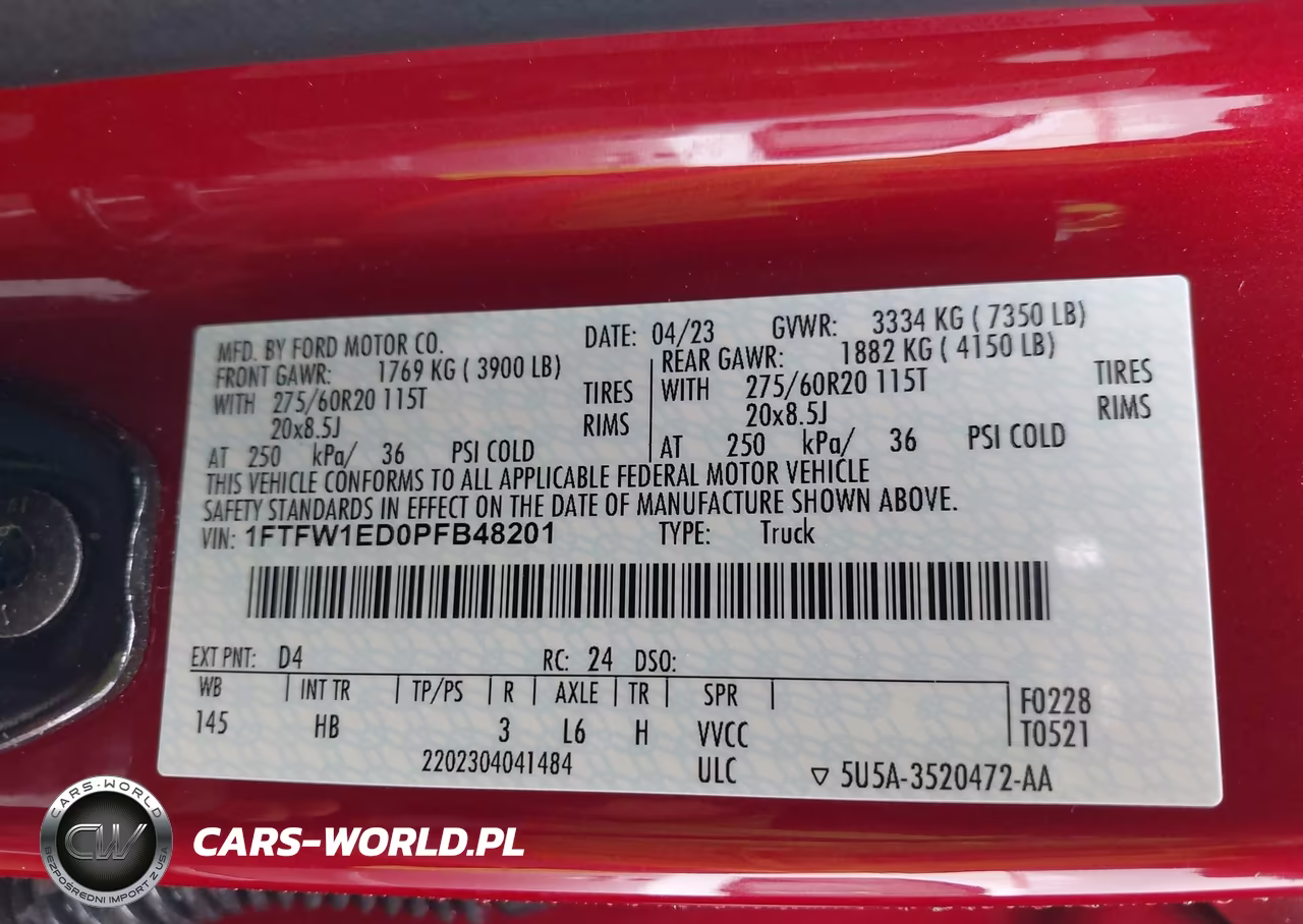 2023 Ford F-150 Lariat VIN:1FTFW1ED0PFB48201 - 9
