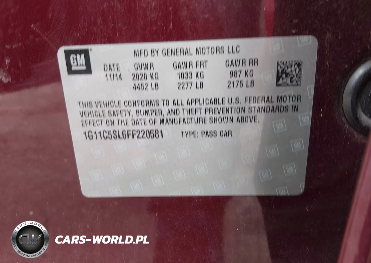 2015 Chevrolet Malibu 1Lt VIN:1G11C5SL6FF220581 - 9