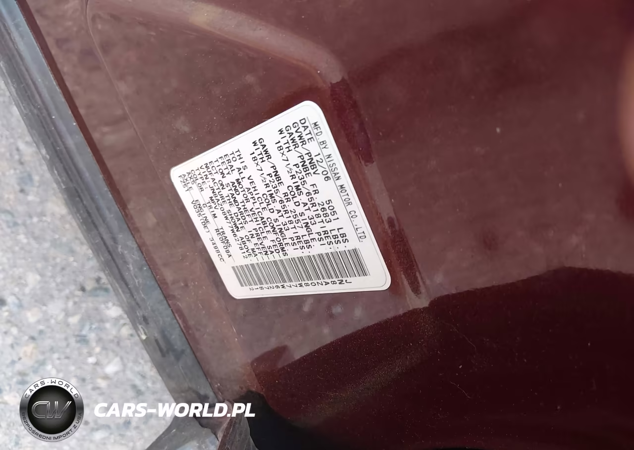 2007 Nissan Murano S VIN:JN8AZ08W77W627812 - 9