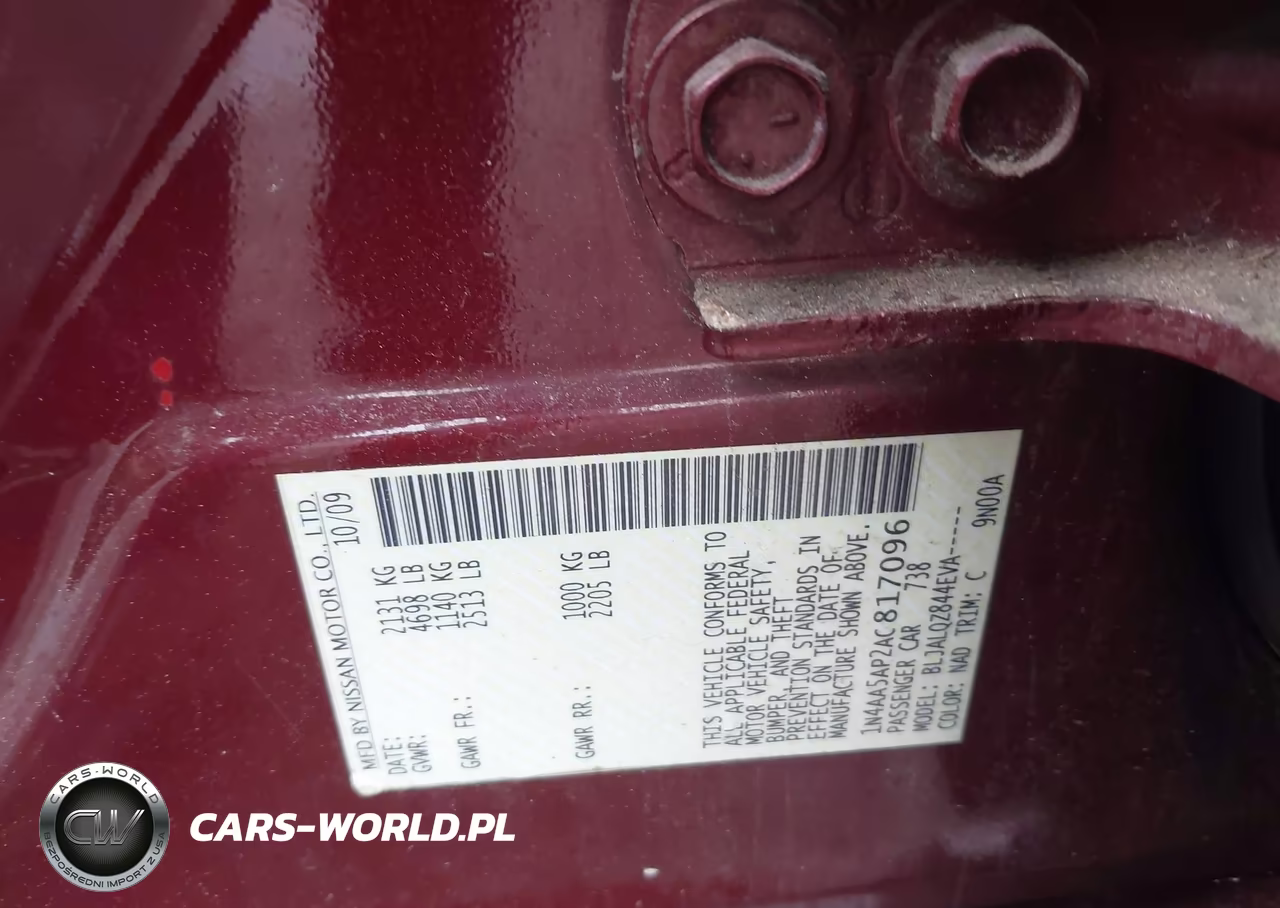 2010 Nissan Maxima 3.5 S VIN:1N4AA5AP2AC817096 - 9