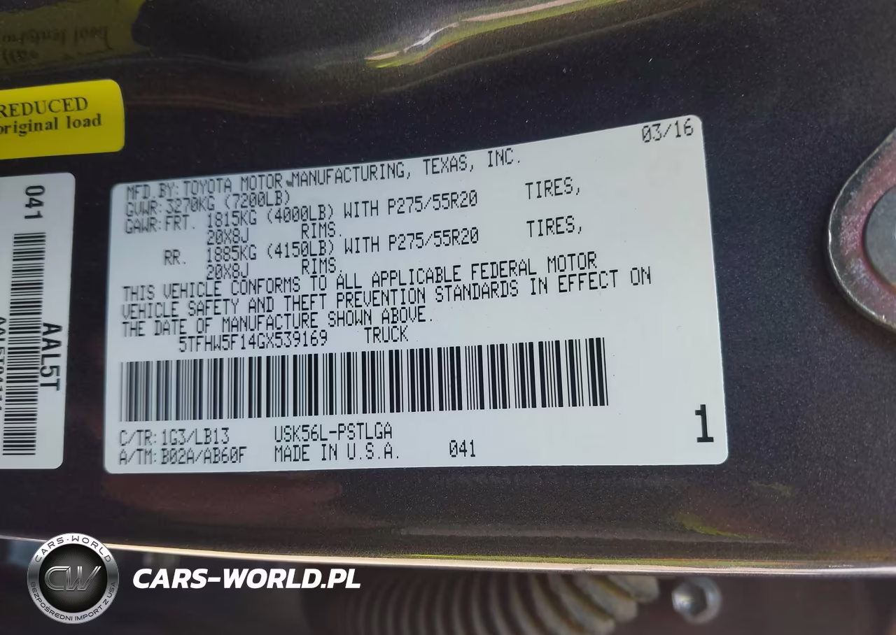 2016 Toyota Tundra Crewmax Limited VIN:5TFHW5F14GX539169 - 9