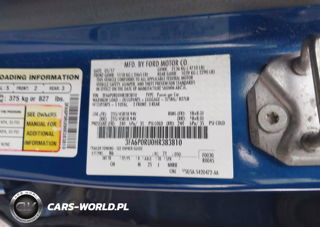 2017 Ford Fusion Hybrid Titanium VIN:3FA6P0RU0HR383810 - 9