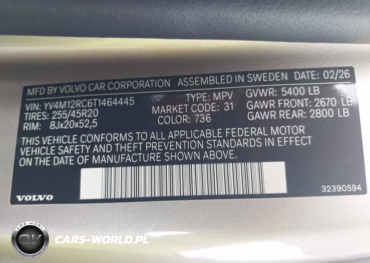 2026 Volvo Xc60 B5 Plus VIN:YV4M12RC6T1464445 - 9