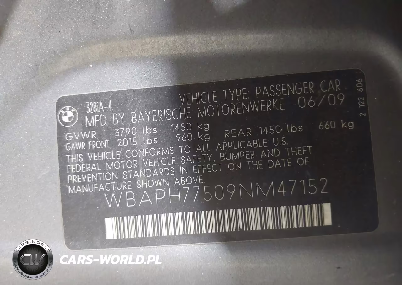 2009 BMW 328I VIN:WBAPH77509NM47152 - 9