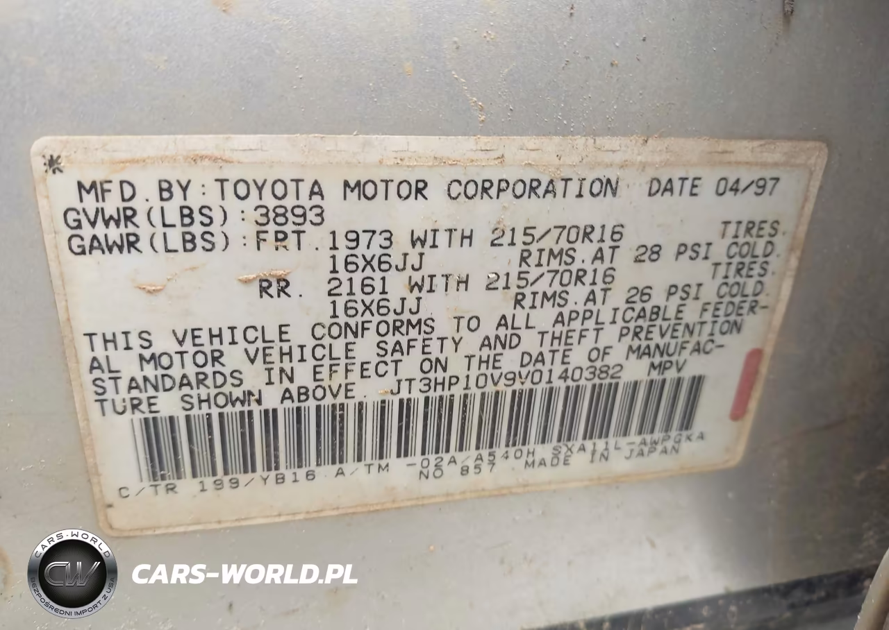 1997 Toyota Rav4 VIN:JT3HP10V9V0140382 - 9