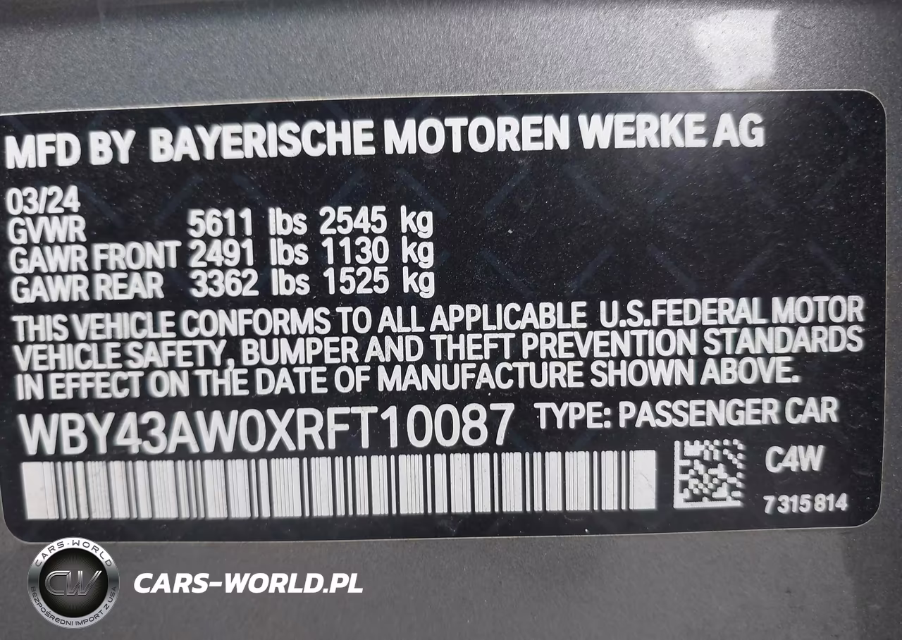 2024 BMW I4 Gran Coupe Edrive35 VIN:WBY43AW0XRFT10087 - 9