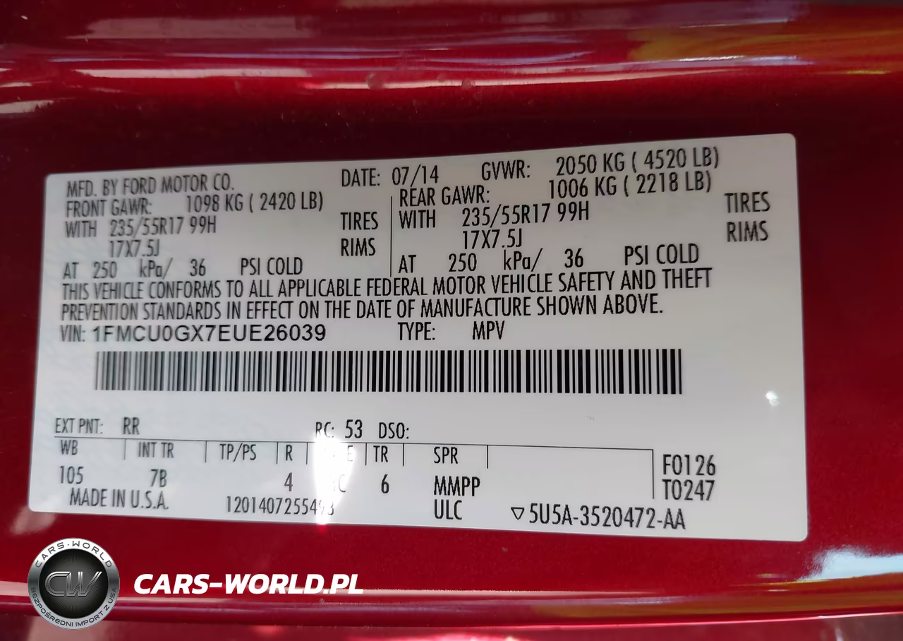 2014 Ford Escape Se VIN:1FMCU0GX7EUE26039 - 9