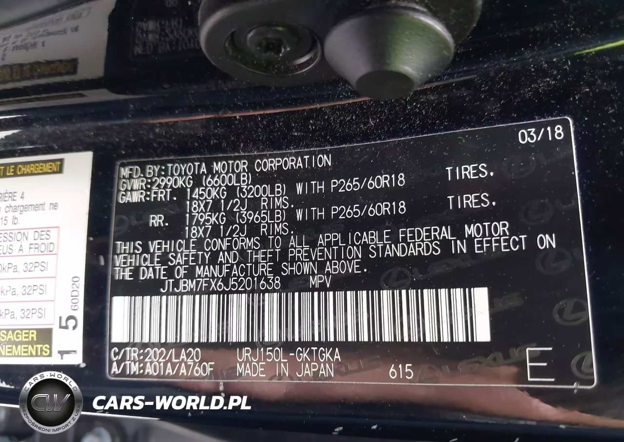 2018 Lexus Gx 460 VIN:JTJBM7FX6J5201638 - 9