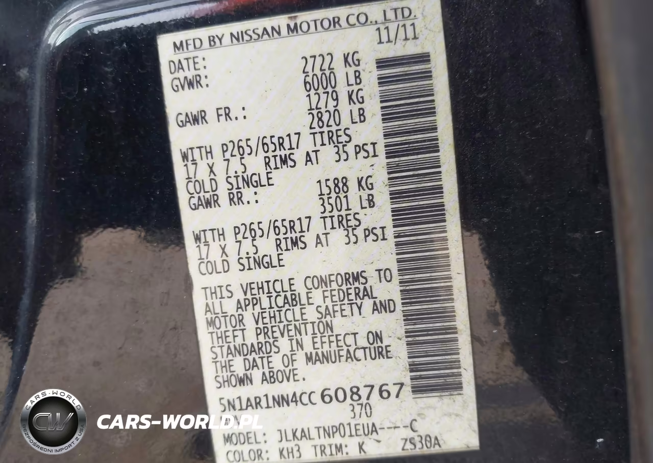 2012 Nissan Pathfinder Sv VIN:5N1AR1NN4CC608767 - 9