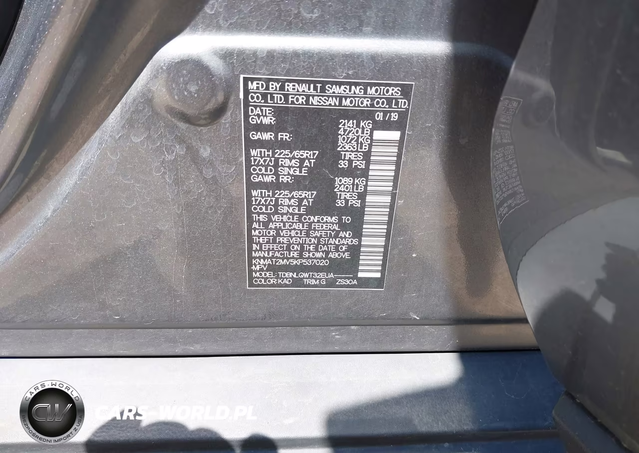 2019 Nissan Rogue Sv VIN:KNMAT2MV5KP537020 - 9