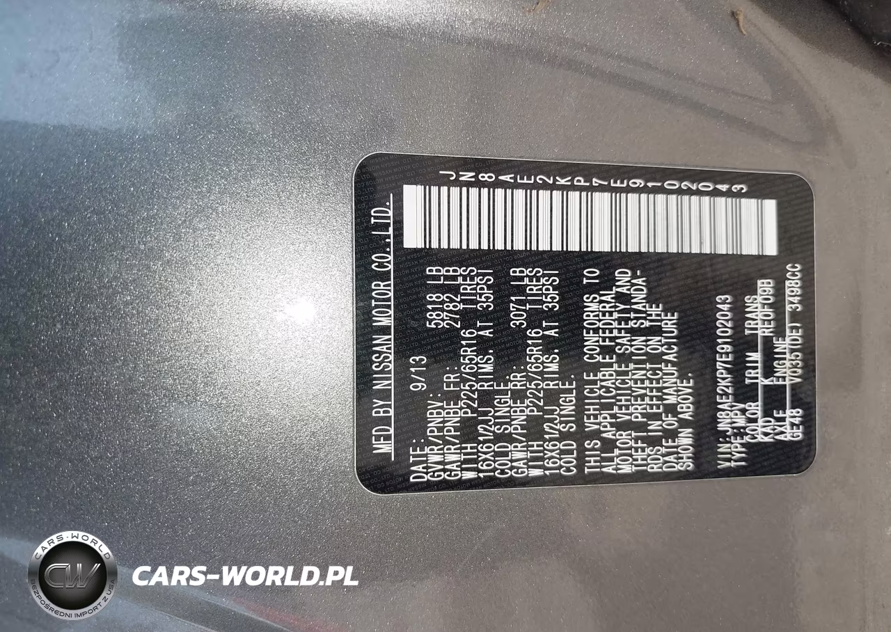 2014 Nissan Quest S VIN:JN8AE2KP7E9102043 - 9