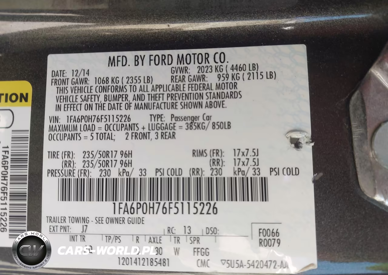 2015 Ford Fusion Se VIN:1FA6P0H76F5115226 - 9
