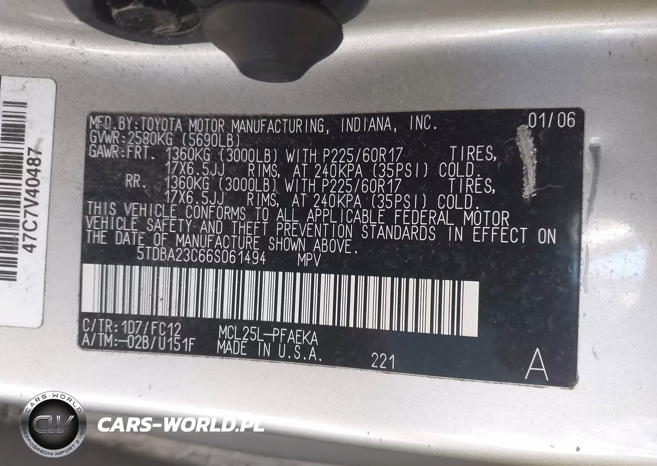 2006 Toyota Sienna Le VIN:5TDBA23C66S061494 - 9