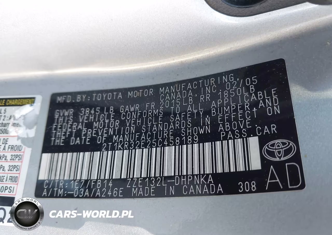 2005 Toyota Matrix Xr VIN:2T1KR32E25C458189 - 9