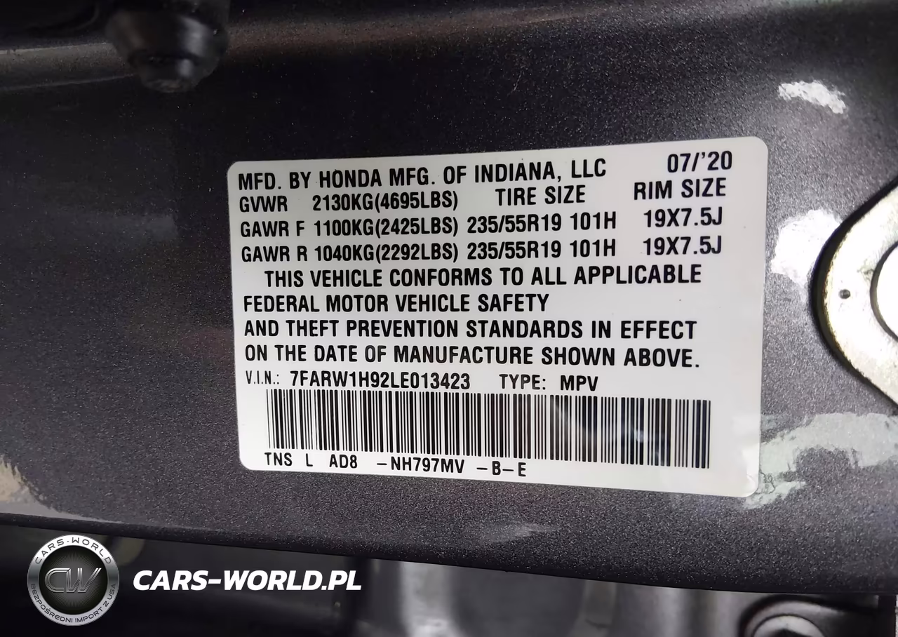 2020 Honda Cr-V 2Wd Touring VIN:7FARW1H92LE013423 - 9