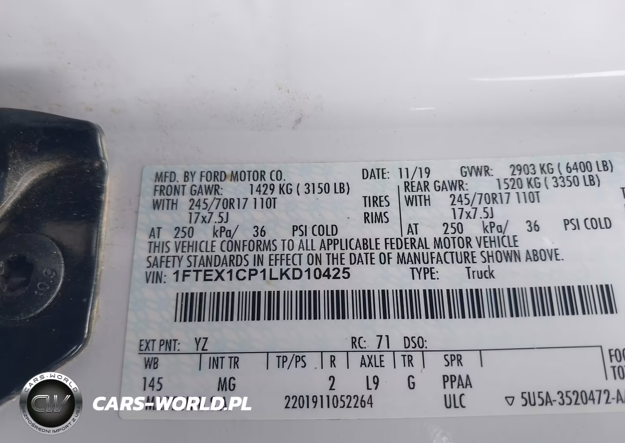 2020 Ford F150 Super Cab VIN:1FTEX1CP1LKD10425 - 9