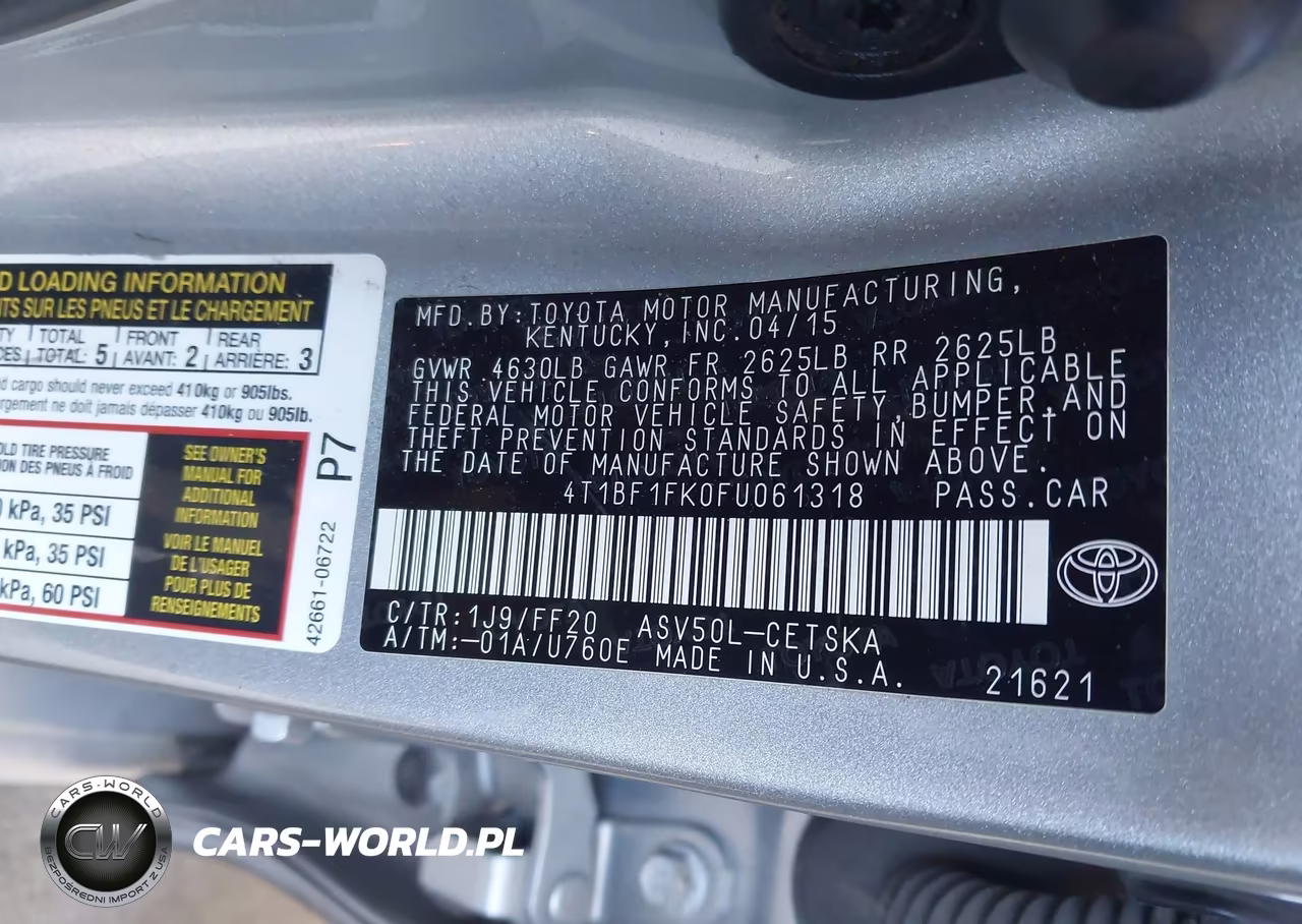 2015 Toyota Camry Se VIN:4T1BF1FK0FU061318 - 9