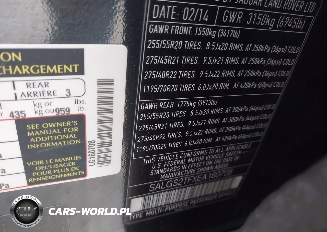 2014 Land Rover Range Rover 5.0L V8 Supercharged-5.0L V8 Supercharged Ebony Edition VIN:SALGS2TFXEA160708 - 9