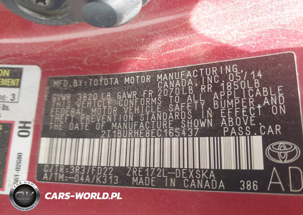 2014 Toyota Corolla S Plus VIN:2T1BURHE8EC165437 - 9