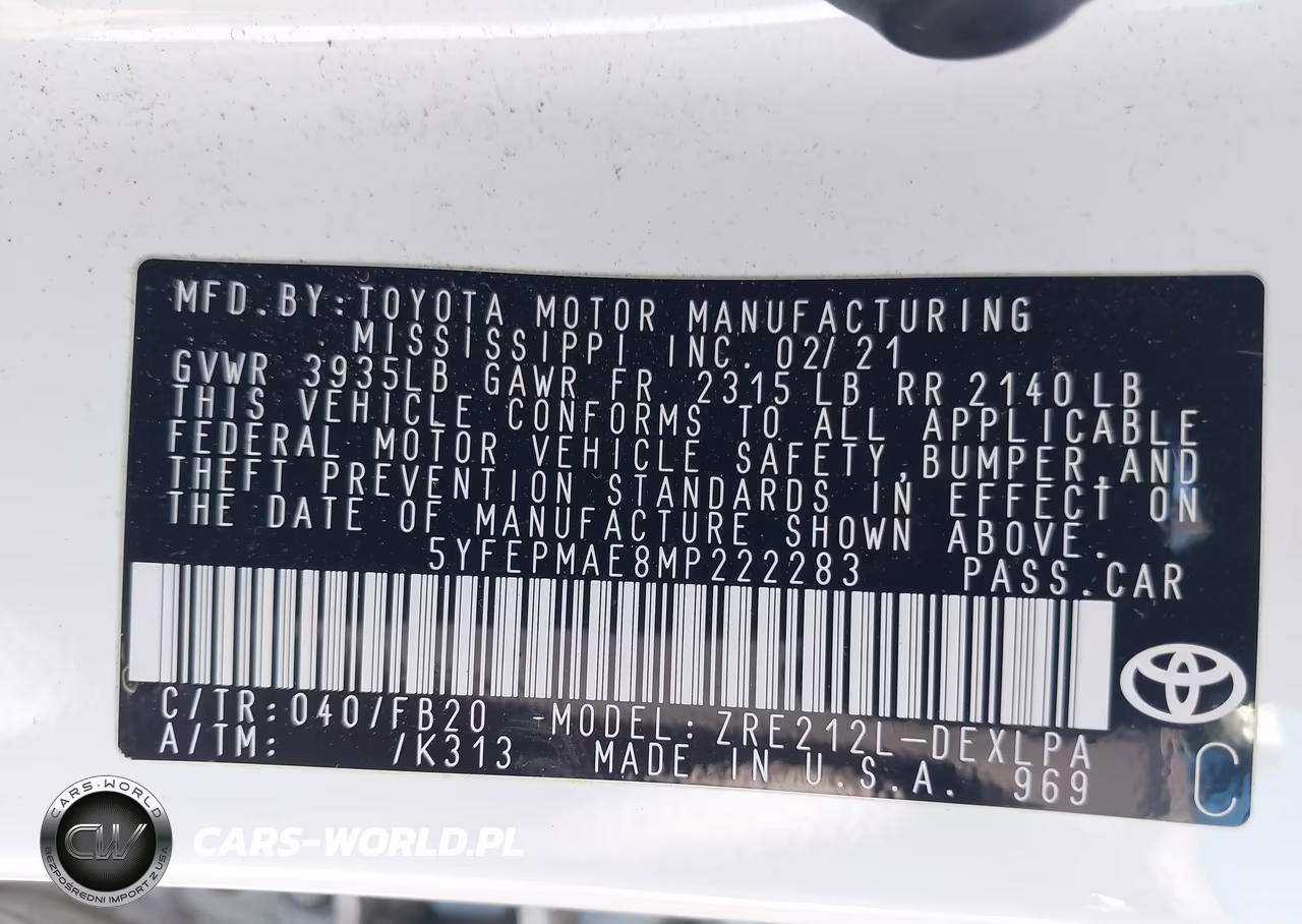 2021 Toyota Corolla Le VIN:5YFEPMAE8MP222283 - 9
