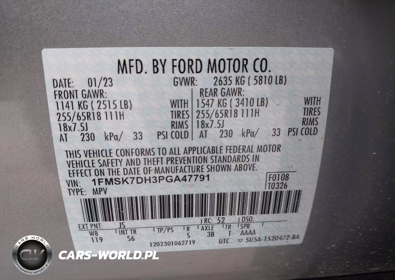 2023 Ford Explorer Xlt VIN:1FMSK7DH3PGA47791 - 9