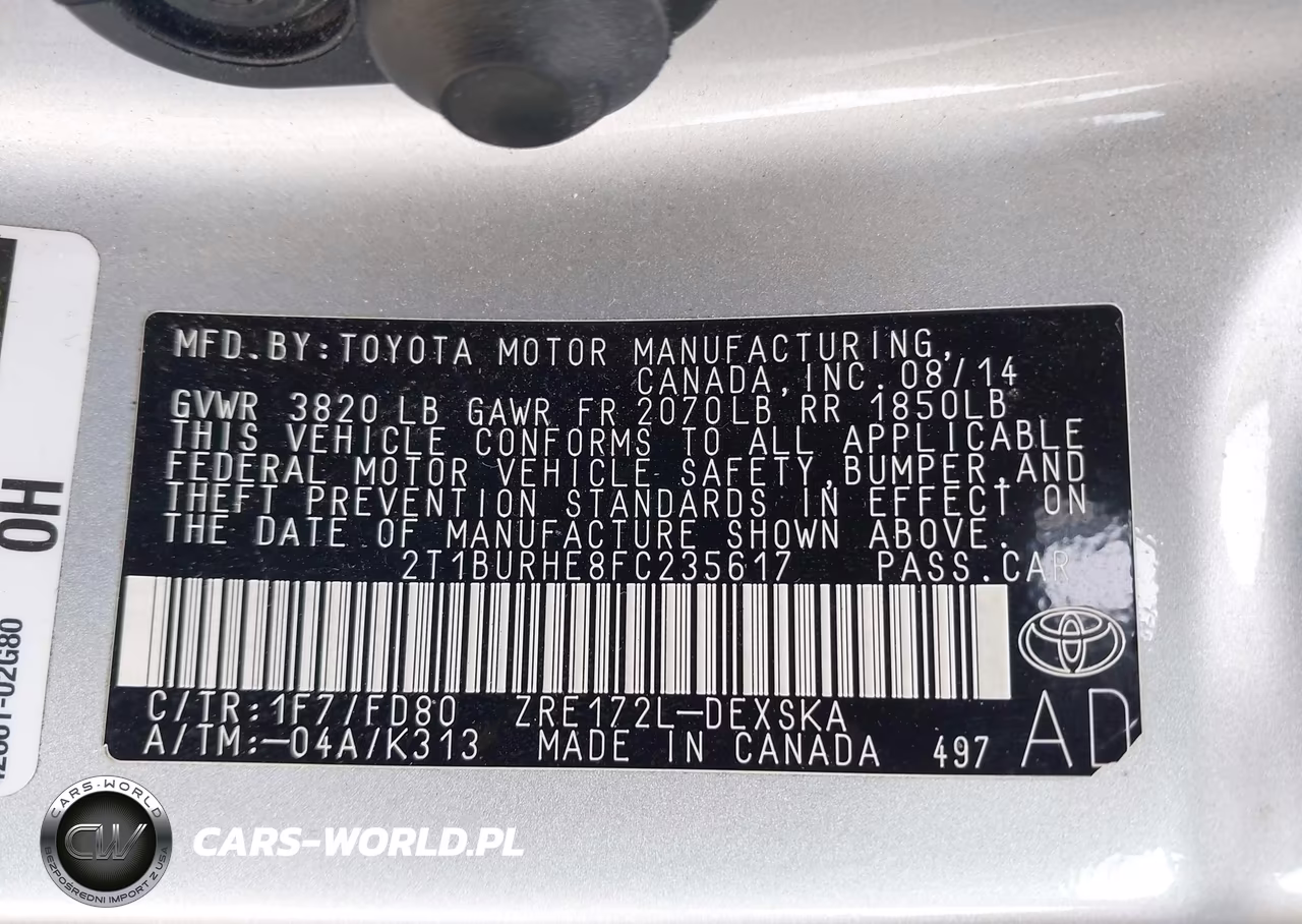 2015 Toyota Corolla S Plus VIN:2T1BURHE8FC235617 - 9