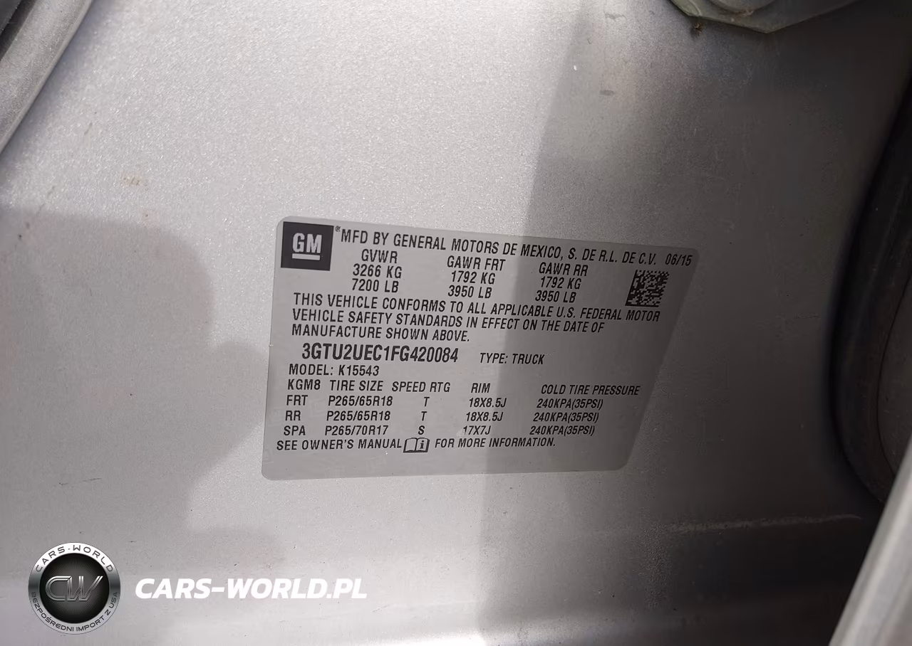2015 GMC Sierra 1500 Sle VIN:3GTU2UEC1FG420084 - 9