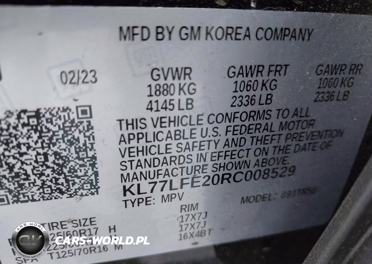 2024 Chevrolet Trax Fwd Sp VIN:KL77LFE20RC008529 - 9