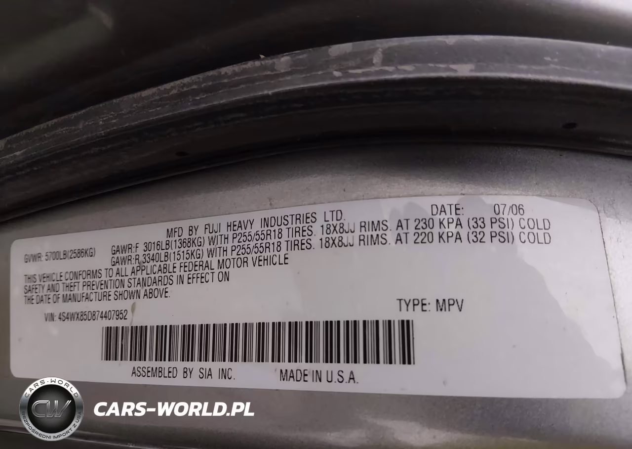 2007 Subaru B9 Tribeca Limited 7-Passenger VIN:4S4WX85D874407952 - 9