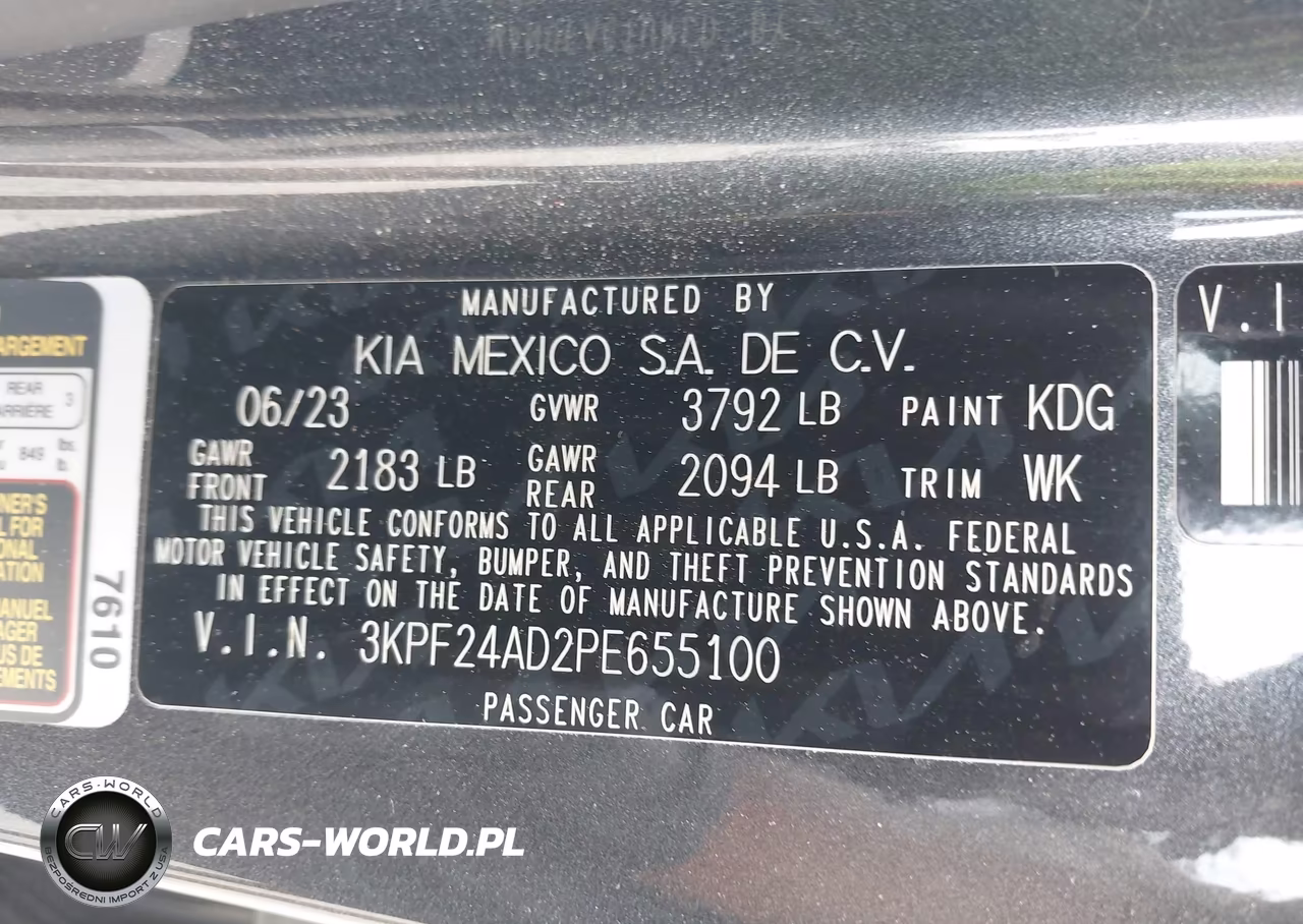 2023 Kia Forte Lxs VIN:3KPF24AD2PE655100 - 9
