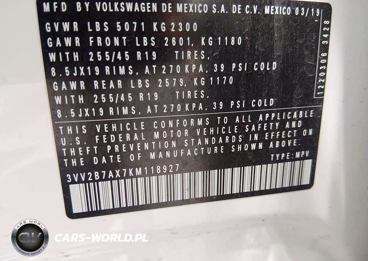 2019 Volkswagen Tiguan 2.0T Se-2.0T Sel-2.0T Sel R-Line-2.0T Sel R-Line Black VIN:3VV2B7AX7KM118927 - 9
