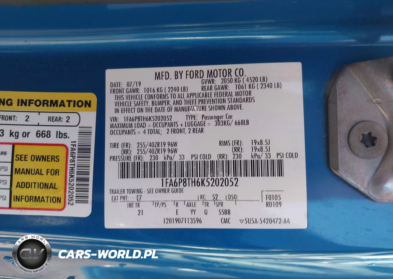 2019 Ford Mustang Ecoboost VIN:1FA6P8TH6K5202052 - 9