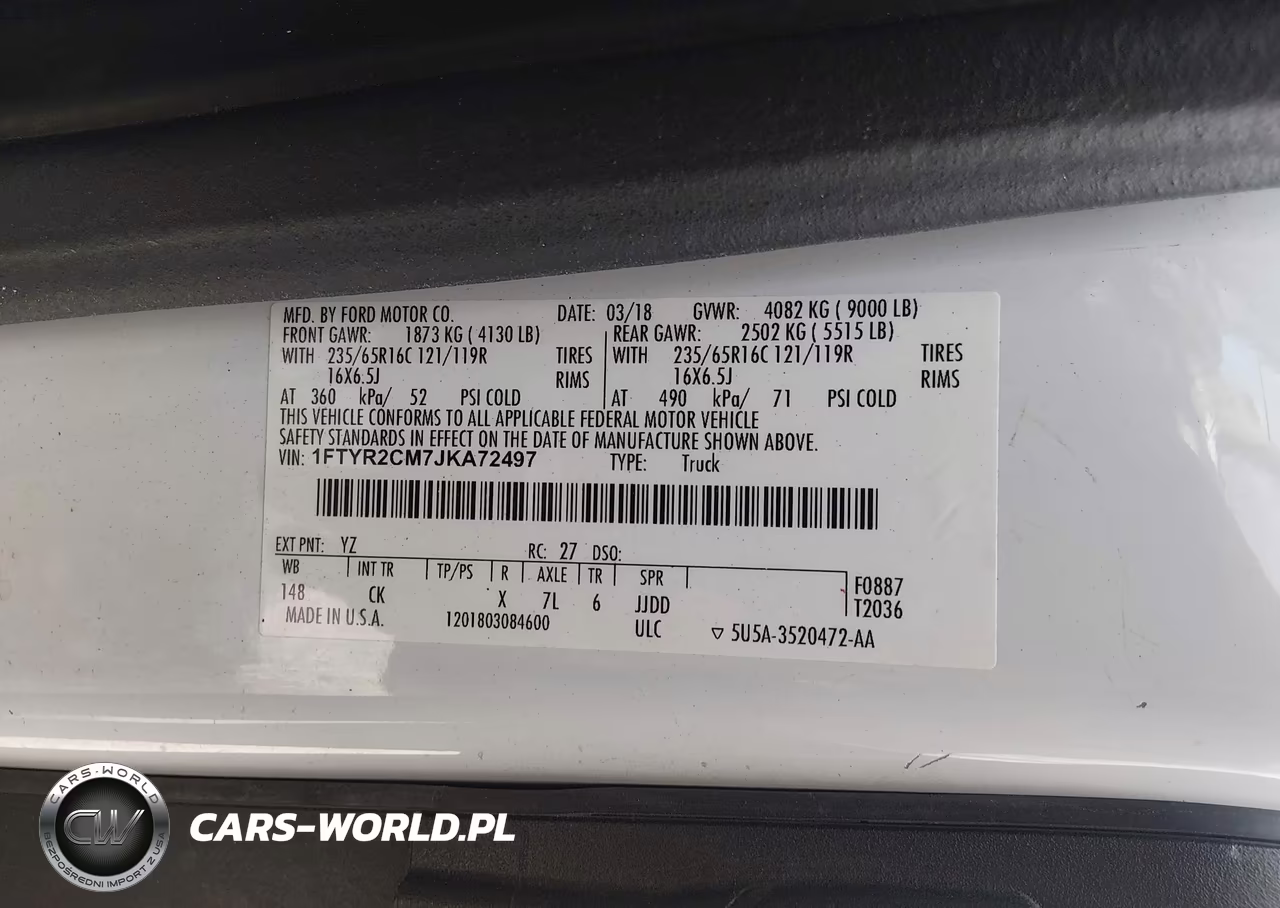 2018 Ford Transit-250 VIN:1FTYR2CM7JKA72497 - 9