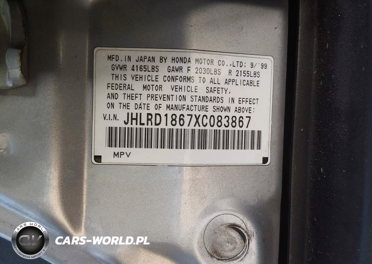 1999 Honda Cr-V Ex VIN:JHLRD1867XC083867 - 9